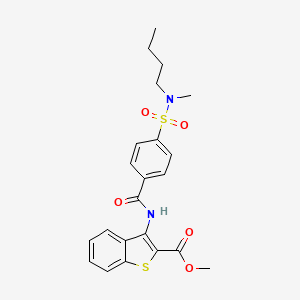 molecular formula C22H24N2O5S2 B2872778 methyl 3-{4-[butyl(methyl)sulfamoyl]benzamido}-1-benzothiophene-2-carboxylate CAS No. 683769-98-4