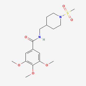 molecular formula C17H26N2O6S B2872803 N-[(1-methanesulfonylpiperidin-4-yl)methyl]-3,4,5-trimethoxybenzamide CAS No. 1234929-60-2