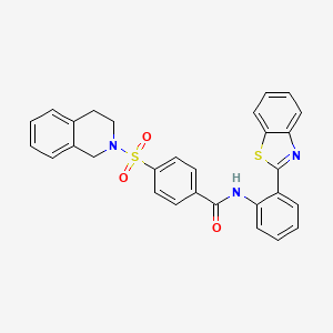 molecular formula C29H23N3O3S2 B2872829 N-(2-(benzo[d]thiazol-2-yl)phenyl)-4-((3,4-dihydroisoquinolin-2(1H)-yl)sulfonyl)benzamide CAS No. 477579-08-1