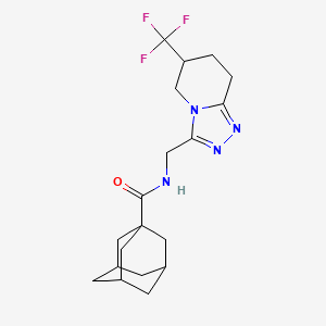 molecular formula C19H25F3N4O B2872859 N-{[6-(trifluoromethyl)-5H,6H,7H,8H-[1,2,4]triazolo[4,3-a]pyridin-3-yl]methyl}adamantane-1-carboxamide CAS No. 2034293-66-6