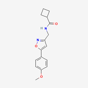 molecular formula C16H18N2O3 B2872871 N-((5-(4-methoxyphenyl)isoxazol-3-yl)methyl)cyclobutanecarboxamide CAS No. 1209928-01-7