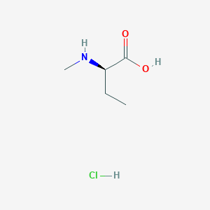 molecular formula C5H12ClNO2 B2872891 (2R)-2-(Methylamino)butanoic acid;hydrochloride CAS No. 2377004-22-1