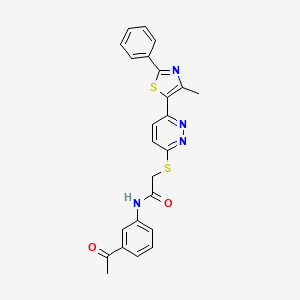 molecular formula C24H20N4O2S2 B2872918 N-(3-ACETYLPHENYL)-2-{[6-(4-METHYL-2-PHENYL-1,3-THIAZOL-5-YL)PYRIDAZIN-3-YL]SULFANYL}ACETAMIDE CAS No. 892416-73-8