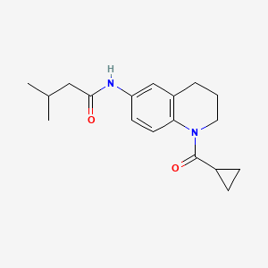 B2872942 N-[1-(cyclopropanecarbonyl)-3,4-dihydro-2H-quinolin-6-yl]-3-methylbutanamide CAS No. 941915-42-0