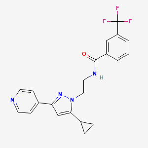 molecular formula C21H19F3N4O B2872959 N-(2-(5-cyclopropyl-3-(pyridin-4-yl)-1H-pyrazol-1-yl)ethyl)-3-(trifluoromethyl)benzamide CAS No. 1797235-86-9