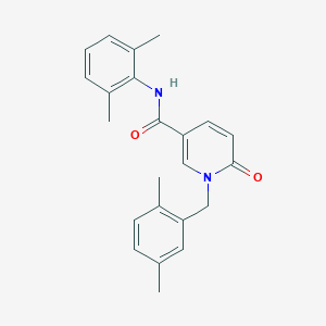 molecular formula C23H24N2O2 B2872971 N-(2,6-dimethylphenyl)-1-[(2,5-dimethylphenyl)methyl]-6-oxo-1,6-dihydropyridine-3-carboxamide CAS No. 946362-53-4