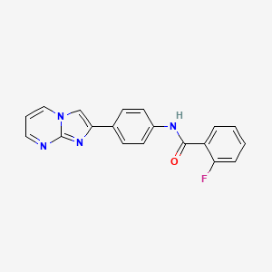 molecular formula C19H13FN4O B2872980 2-fluoro-N-(4-imidazo[1,2-a]pyrimidin-2-ylphenyl)benzamide CAS No. 862811-27-6