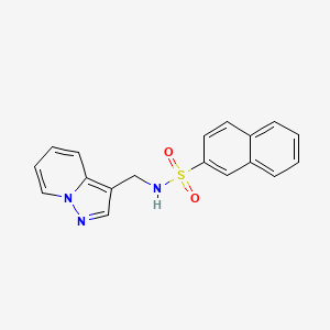 molecular formula C18H15N3O2S B2872985 N-(pyrazolo[1,5-a]pyridin-3-ylmethyl)naphthalene-2-sulfonamide CAS No. 1396879-40-5