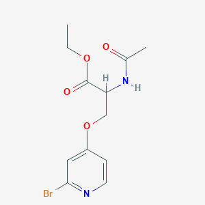 molecular formula C12H15BrN2O4 B2872988 ethyl 3-[(2-bromopyridin-4-yl)oxy]-2-acetamidopropanoate CAS No. 2568039-45-0