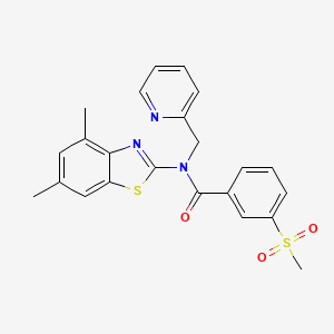 molecular formula C23H21N3O3S2 B2872992 N-(4,6-dimethyl-1,3-benzothiazol-2-yl)-3-methanesulfonyl-N-[(pyridin-2-yl)methyl]benzamide CAS No. 886945-52-4