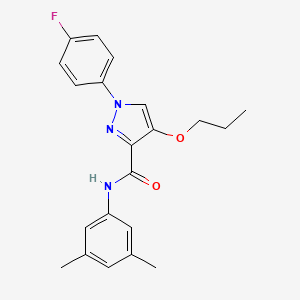 molecular formula C21H22FN3O2 B2873003 N-(3,5-dimethylphenyl)-1-(4-fluorophenyl)-4-propoxy-1H-pyrazole-3-carboxamide CAS No. 1211373-37-3
