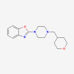 molecular formula C17H23N3O2 B2873006 2-{4-[(Oxan-4-yl)methyl]piperazin-1-yl}-1,3-benzoxazole CAS No. 2415463-09-9