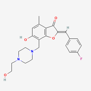 B2873020 (Z)-2-(4-fluorobenzylidene)-6-hydroxy-7-((4-(2-hydroxyethyl)piperazin-1-yl)methyl)-4-methylbenzofuran-3(2H)-one CAS No. 903860-99-1
