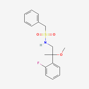 molecular formula C17H20FNO3S B2873041 N-[2-(2-Fluorophenyl)-2-methoxypropyl]-1-phenylmethanesulfonamide CAS No. 1797881-17-4