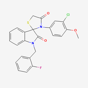 3'-(3-Chloro-4-methoxyphenyl)-1-[(2-fluorophenyl)methyl]-1,2-dihydrospiro[indole-3,2'-[1,3]thiazolidine]-2,4'-dione