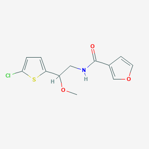 molecular formula C12H12ClNO3S B2873046 N-[2-(5-chlorothiophen-2-yl)-2-methoxyethyl]furan-3-carboxamide CAS No. 2034403-56-8