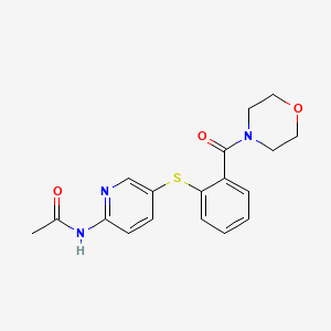 molecular formula C18H19N3O3S B2873053 N-(5-{[2-(morpholinocarbonyl)phenyl]sulfanyl}-2-pyridinyl)acetamide CAS No. 343373-19-3