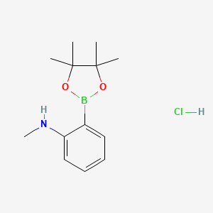 molecular formula C13H21BClNO2 B2873054 N-Methyl-2-(tetramethyl-1,3,2-dioxaborolan-2-yl)aniline hydrochloride CAS No. 2377610-55-2