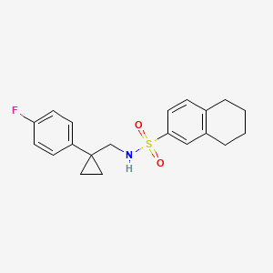 molecular formula C20H22FNO2S B2873074 N-((1-(4-fluorophenyl)cyclopropyl)methyl)-5,6,7,8-tetrahydronaphthalene-2-sulfonamide CAS No. 1049463-24-2