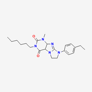 8-(4-ethylphenyl)-3-hexyl-1-methyl-1H,2H,3H,4H,6H,7H,8H-imidazo[1,2-g]purine-2,4-dione