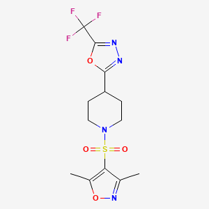 2-(1-((3,5-Dimethylisoxazol-4-yl)sulfonyl)piperidin-4-yl)-5-(trifluoromethyl)-1,3,4-oxadiazole