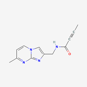molecular formula C12H12N4O B2873110 N-({7-methylimidazo[1,2-a]pyrimidin-2-yl}methyl)but-2-ynamide CAS No. 2411293-84-8