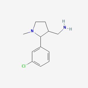 B2873112 [2-(3-Chlorophenyl)-1-methylpyrrolidin-3-yl]methanamine CAS No. 1311317-38-0
