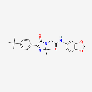 molecular formula C24H27N3O4 B2873115 N-(2H-1,3-BENZODIOXOL-5-YL)-2-[4-(4-TERT-BUTYLPHENYL)-2,2-DIMETHYL-5-OXO-2,5-DIHYDRO-1H-IMIDAZOL-1-YL]ACETAMIDE CAS No. 866844-52-2