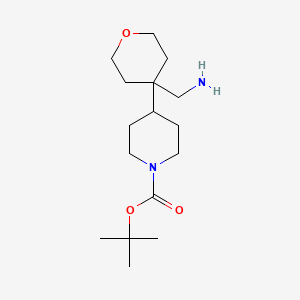 molecular formula C16H30N2O3 B2873120 tert-butyl4-[4-(aminomethyl)oxan-4-yl]piperidine-1-carboxylate CAS No. 2260932-95-2