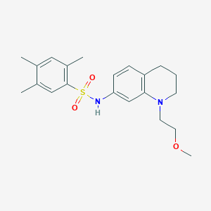 molecular formula C21H28N2O3S B2873121 N-(1-(2-methoxyethyl)-1,2,3,4-tetrahydroquinolin-7-yl)-2,4,5-trimethylbenzenesulfonamide CAS No. 1170294-38-8
