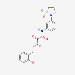 molecular formula C20H23N3O5S B2873133 N1-(3-(1,1-dioxidoisothiazolidin-2-yl)phenyl)-N2-(2-methoxyphenethyl)oxalamide CAS No. 1105206-72-1