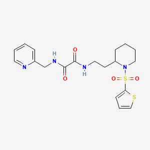 molecular formula C19H24N4O4S2 B2873153 N1-(pyridin-2-ylmethyl)-N2-(2-(1-(thiophen-2-ylsulfonyl)piperidin-2-yl)ethyl)oxalamide CAS No. 898460-20-3