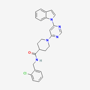 molecular formula C25H24ClN5O B2873154 1-(6-(1H-indol-1-yl)pyrimidin-4-yl)-N-(2-chlorobenzyl)piperidine-4-carboxamide CAS No. 1797696-29-7