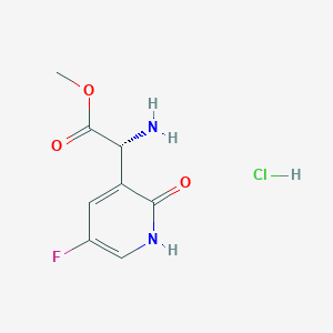 molecular formula C8H10ClFN2O3 B2873172 methyl (2R)-2-amino-2-(5-fluoro-2-hydroxypyridin-3-yl)acetate hydrochloride CAS No. 2085703-07-5