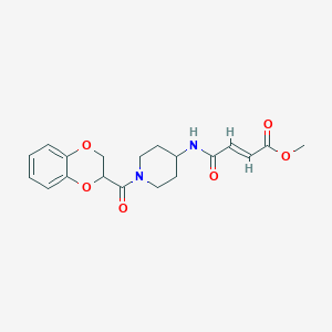 molecular formula C19H22N2O6 B2873188 Methyl (E)-4-[[1-(2,3-dihydro-1,4-benzodioxine-3-carbonyl)piperidin-4-yl]amino]-4-oxobut-2-enoate CAS No. 2411338-61-7