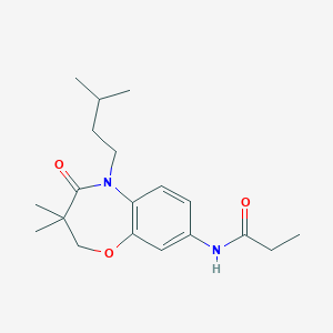 N-(5-isopentyl-3,3-dimethyl-4-oxo-2,3,4,5-tetrahydrobenzo[b][1,4]oxazepin-8-yl)propionamide