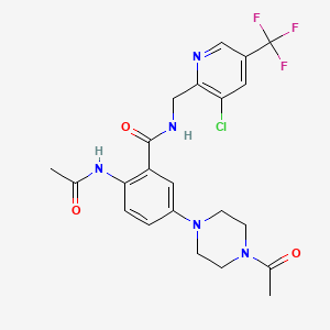 5-(4-acetylpiperazin-1-yl)-N-{[3-chloro-5-(trifluoromethyl)pyridin-2-yl]methyl}-2-acetamidobenzamide