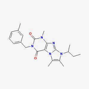 1,6,7-Trimethyl-3-[(3-methylphenyl)methyl]-8-(methylpropyl)-1,3,5-trihydro-4-i midazolino[1,2-h]purine-2,4-dione