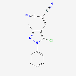 2-[(5-chloro-3-methyl-1-phenyl-1H-pyrazol-4-yl)methylidene]malononitrile