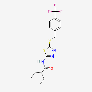 2-ethyl-N-(5-((4-(trifluoromethyl)benzyl)thio)-1,3,4-thiadiazol-2-yl)butanamide