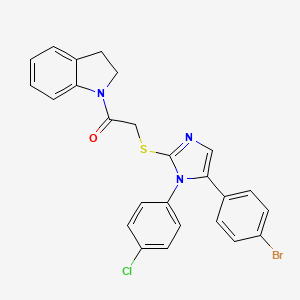 2-((5-(4-bromophenyl)-1-(4-chlorophenyl)-1H-imidazol-2-yl)thio)-1-(indolin-1-yl)ethanone