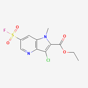 Ethyl 3-chloro-6-fluorosulfonyl-1-methylpyrrolo[3,2-b]pyridine-2-carboxylate