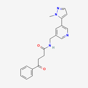 molecular formula C20H20N4O2 B2873257 N-((5-(1-methyl-1H-pyrazol-5-yl)pyridin-3-yl)methyl)-4-oxo-4-phenylbutanamide CAS No. 2034336-28-0