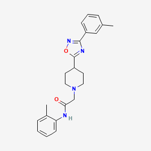 molecular formula C23H26N4O2 B2873281 N-(2-methylphenyl)-2-{4-[3-(3-methylphenyl)-1,2,4-oxadiazol-5-yl]piperidin-1-yl}acetamide CAS No. 1251699-52-1