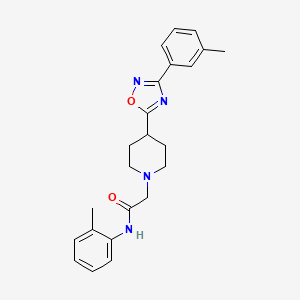 molecular formula C23H26N4O2 B2873281 N-(2-甲基苯基)-2-{4-[3-(3-甲基苯基)-1,2,4-恶二唑-5-基]哌啶-1-基}乙酰胺 CAS No. 1251699-52-1