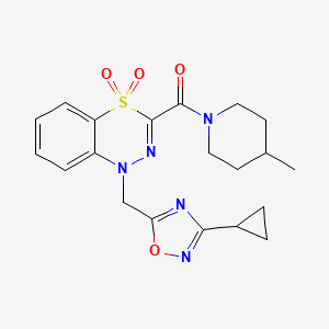 1-[(3-cyclopropyl-1,2,4-oxadiazol-5-yl)methyl]-3-[(4-methylpiperidino)carbonyl]-4lambda~6~,1,2-benzothiadiazine-4,4(1H)-dione