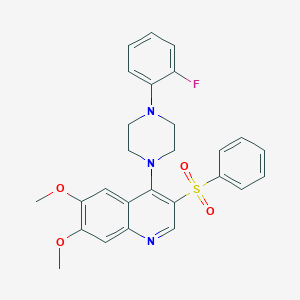 4-(4-(2-Fluorophenyl)piperazin-1-yl)-6,7-dimethoxy-3-(phenylsulfonyl)quinoline