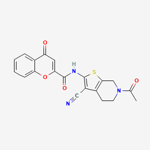 molecular formula C20H15N3O4S B2873301 N-{6-acetyl-3-cyano-4H,5H,6H,7H-thieno[2,3-c]pyridin-2-yl}-4-oxo-4H-chromene-2-carboxamide CAS No. 864858-72-0