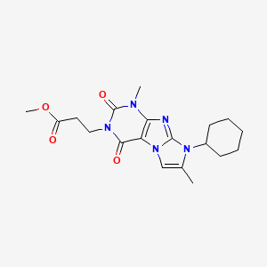 molecular formula C19H25N5O4 B2873304 methyl 3-{8-cyclohexyl-1,7-dimethyl-2,4-dioxo-1H,2H,3H,4H,8H-imidazo[1,2-g]purin-3-yl}propanoate CAS No. 899392-29-1
