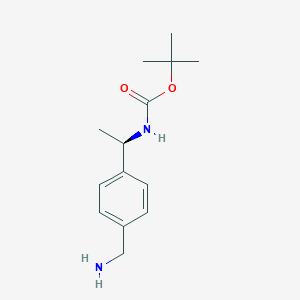 molecular formula C14H22N2O2 B2873310 tert-butyl N-[(1R)-1-[4-(aminomethyl)phenyl]ethyl]carbamate CAS No. 2155840-68-7
